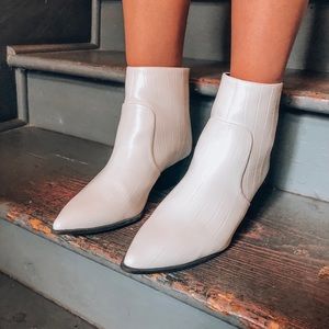 Audrey Snakeskin Booties